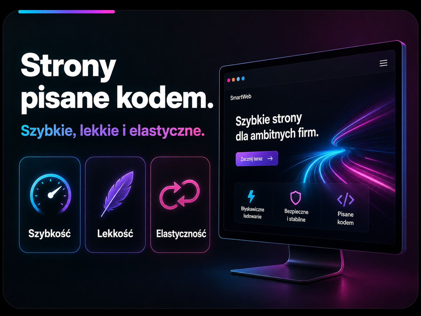 SmartWeb AI — strony pisane kodem, szybkie, lekkie i elastyczne.